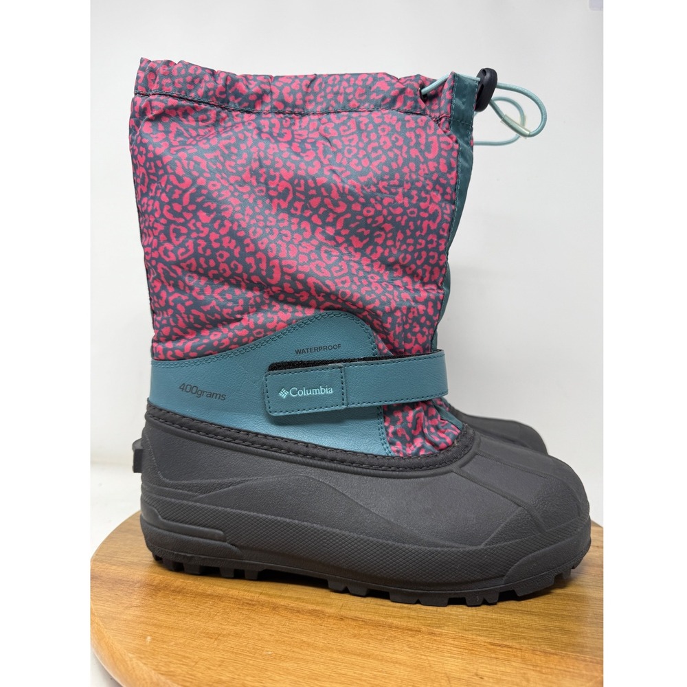 Columbia Youth Waterproof 400g Insulated Snow Winter Boots‎ Pink Leopard Size 6
